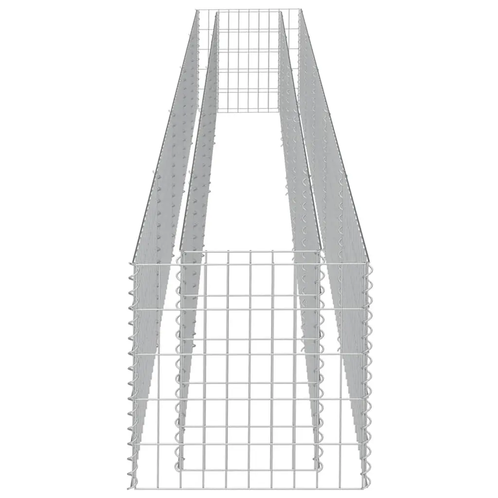 Gabion Raised Bed Galvanised Steel Silver 450x50x50 cm Garden Planter