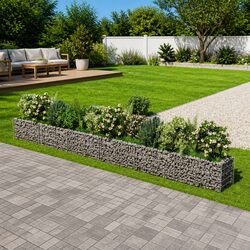 Gabion Raised Garden Bed Planter Box Silver 540x50x50 cm Outdoor Flower Border