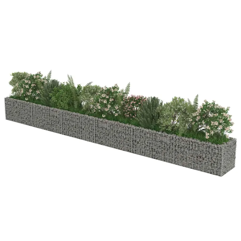 Gabion Raised Garden Bed Planter Box Silver 540x50x50 cm Outdoor Flower Border