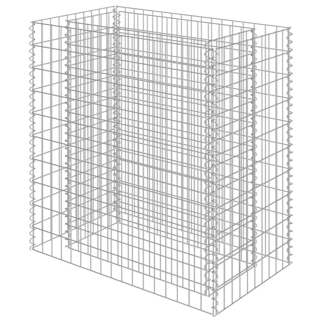Gabion Raised Bed Garden Planter Galvanised Steel Silver 90 x 50 x 100 cm