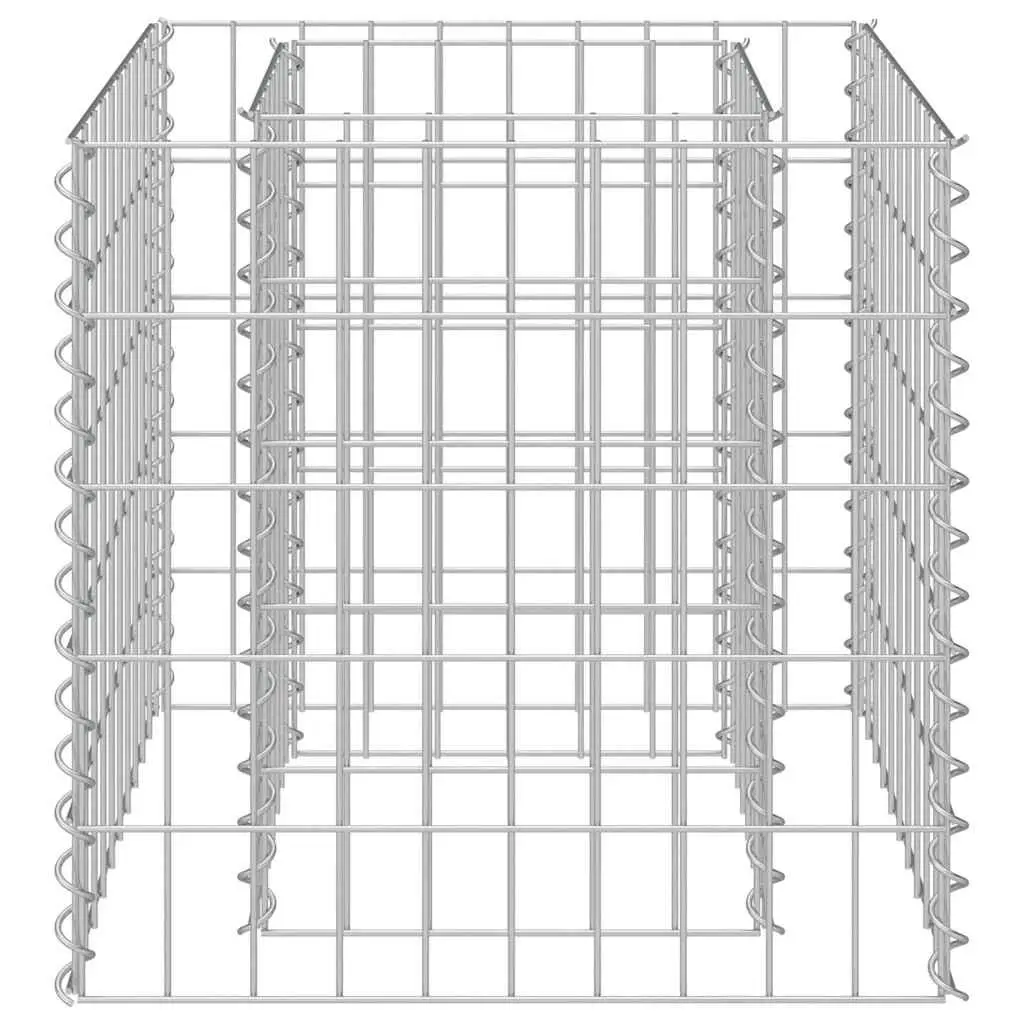 Gabion Raised Bed Galvanised Steel 50x50x50 cm Garden Planter Border Box Silver
