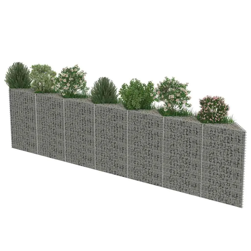 Gabion Wall Fence Panel Galvanised Steel Retaining Barrier 450x30x100cm