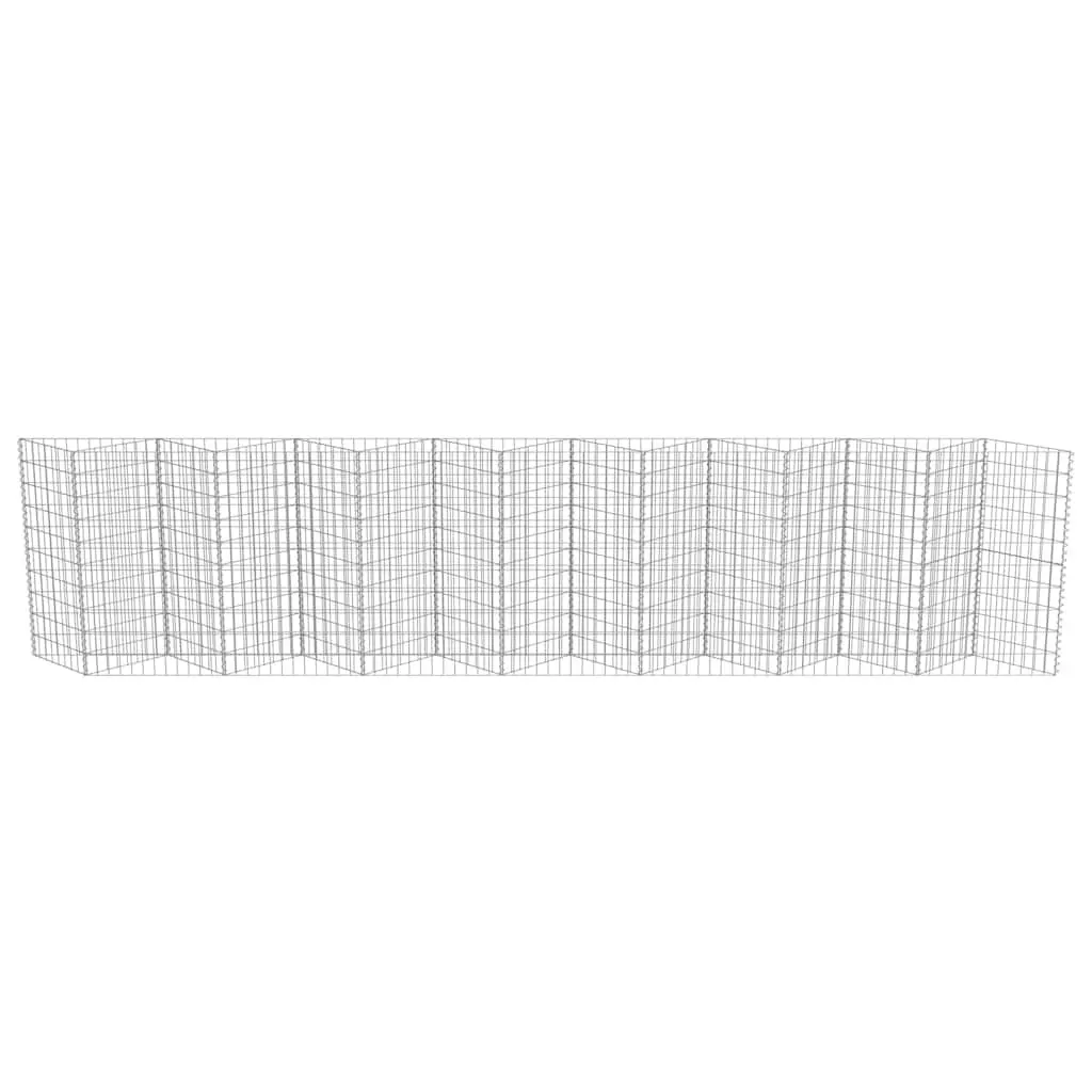Gabion Wall Fence Panel Galvanised Steel Retaining Barrier 450x30x100cm
