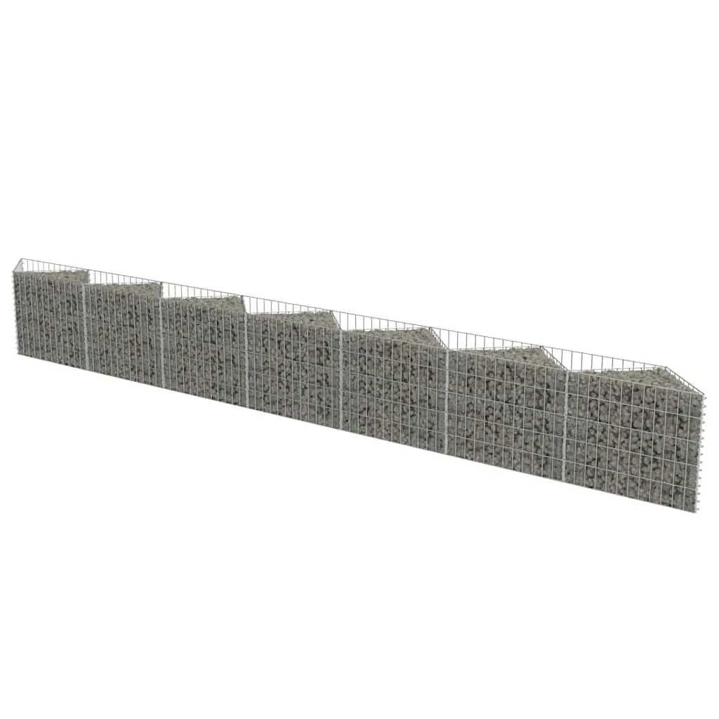 Gabion Wall Fence Panel Retaining Raised Garden Bed Planter Silver 450x30x50cm