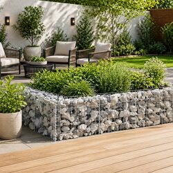 Gabion Wall Fence Panel Retaining Garden Barrier Raised Bed Planter 630x30x50cm
