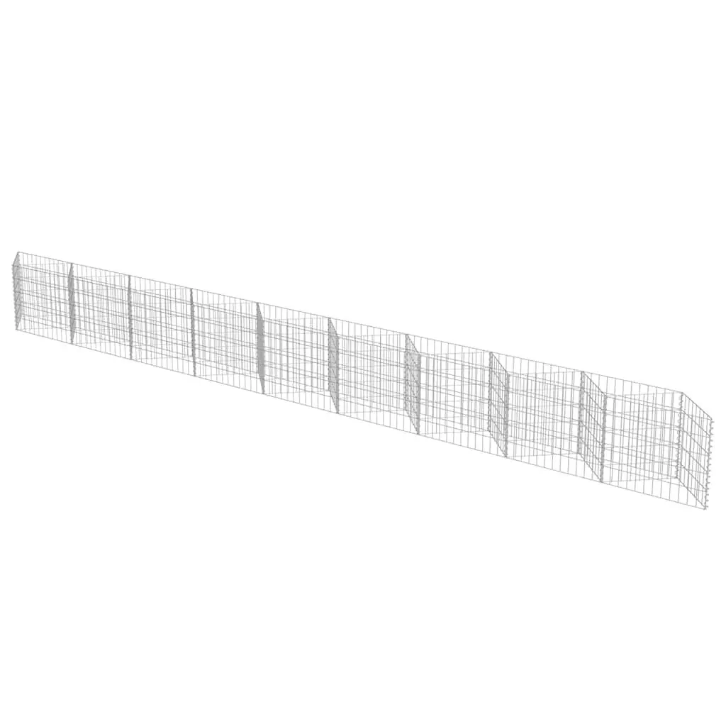 Gabion Wall Fence Panel Dual-purpose Retaining Garden Barrier Raised Bed Planter 630x30x50cm