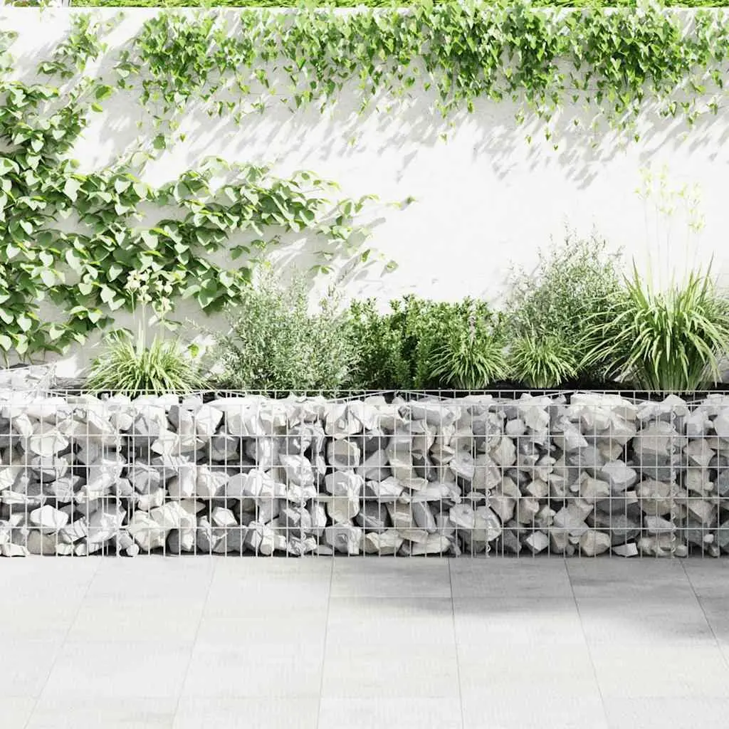 Gabion Wall Fence Panel Dual-purpose Retaining Garden Barrier Raised Bed Planter 630x30x50cm