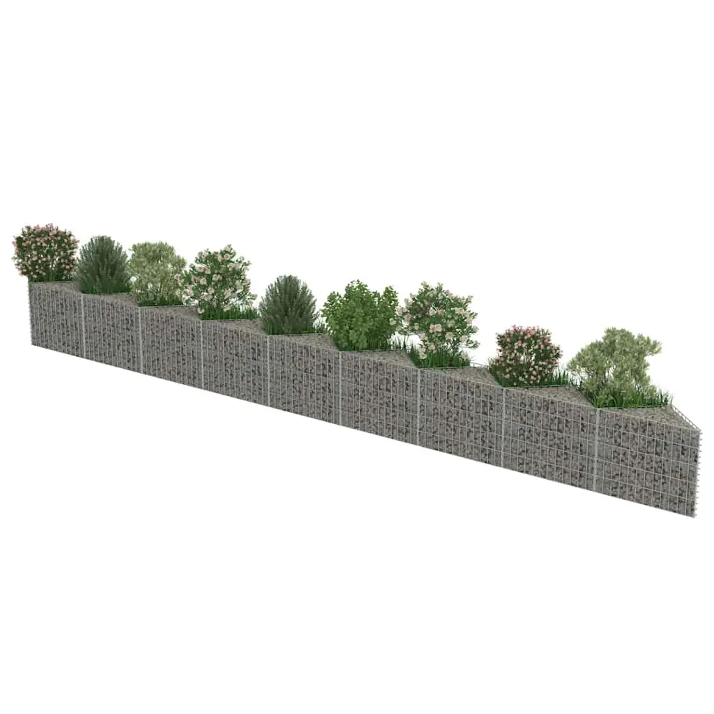 Gabion Wall Fence Panel Dual-purpose Retaining Garden Barrier Raised Bed Planter 630x30x50cm