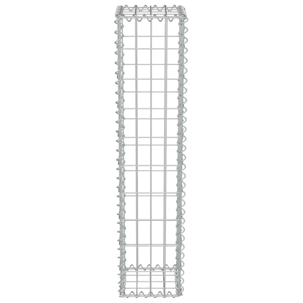 Gabion Wall Basket Galvanised Steel with Covers 20x20x100 cm Retaining Barrier