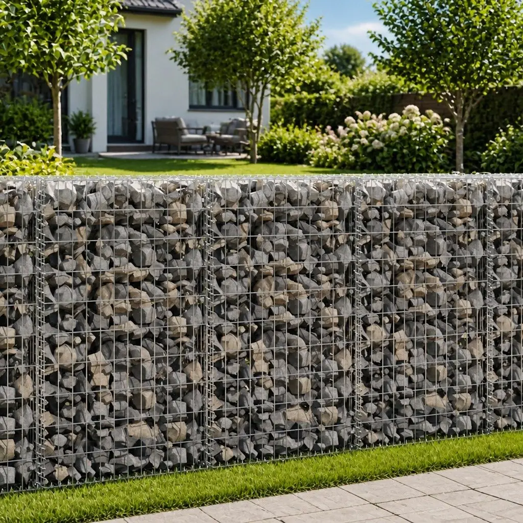 Gabion Panel Barrier Fence Galvanised Steel 50x20x100cm Silver