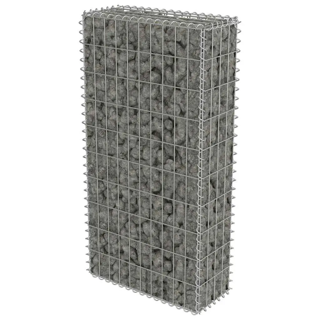 Gabion Panel Barrier Fence Galvanised Steel 50x20x100cm Silver