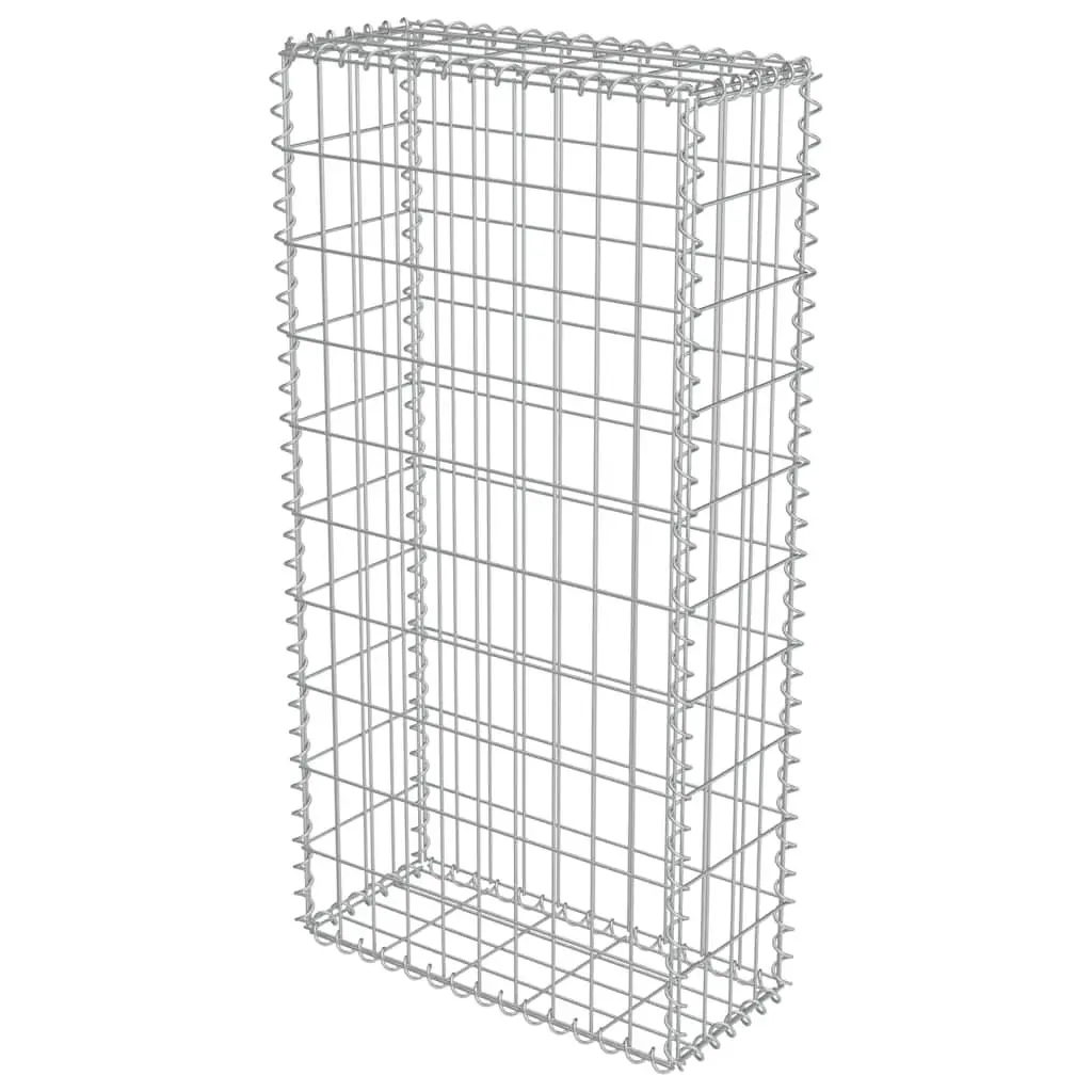 Gabion Panel Barrier Fence Galvanised Steel 50x20x100cm Silver