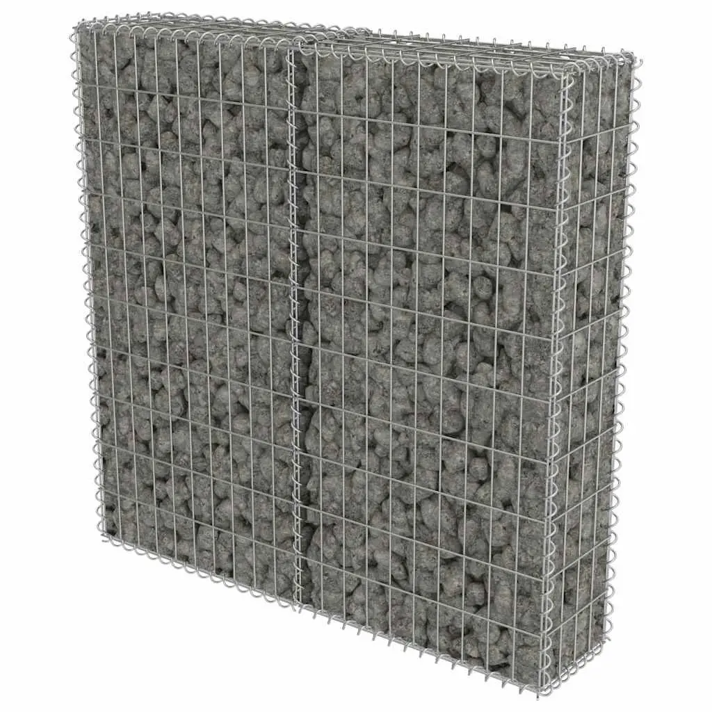 Retaining Fence Panel Silver Galvanised Steel Gabion Wall 100x20x100cm