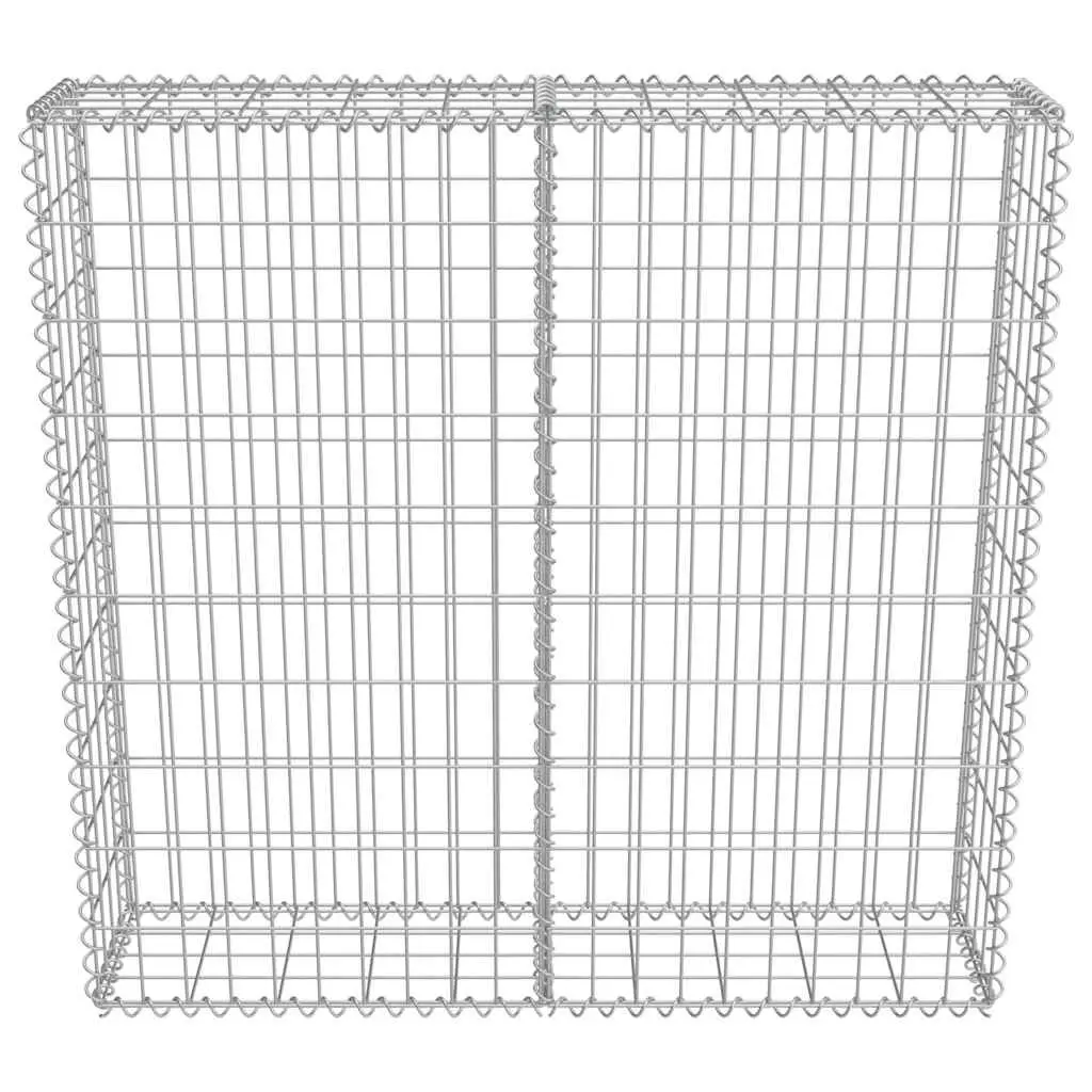Retaining Fence Panel Silver Galvanised Steel Gabion Wall 100x20x100cm