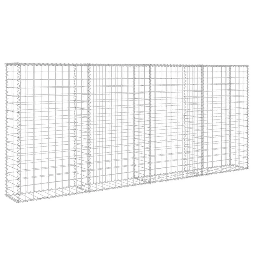 Gabion Wall Basket Galvanised Steel 200x20x85 cm Silver