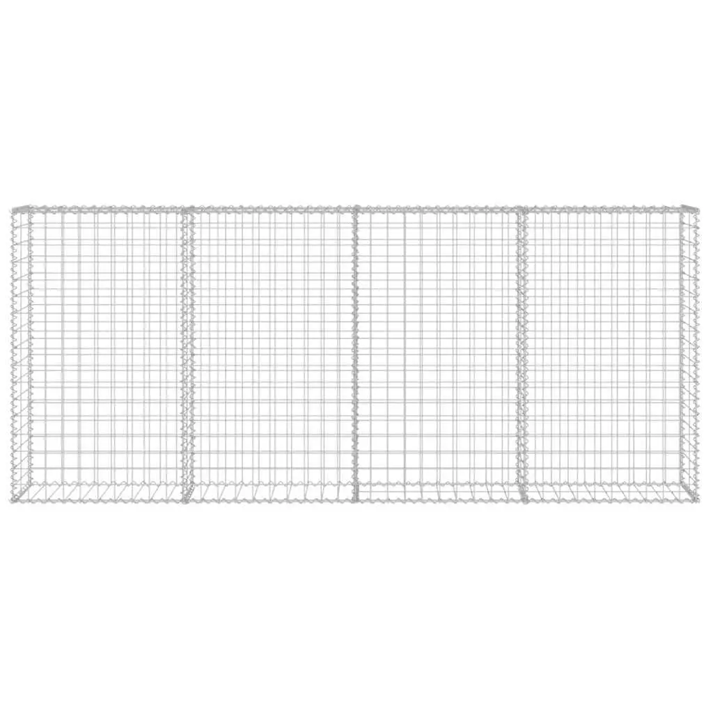 Gabion Wall Basket Galvanised Steel 200x20x85 cm Silver