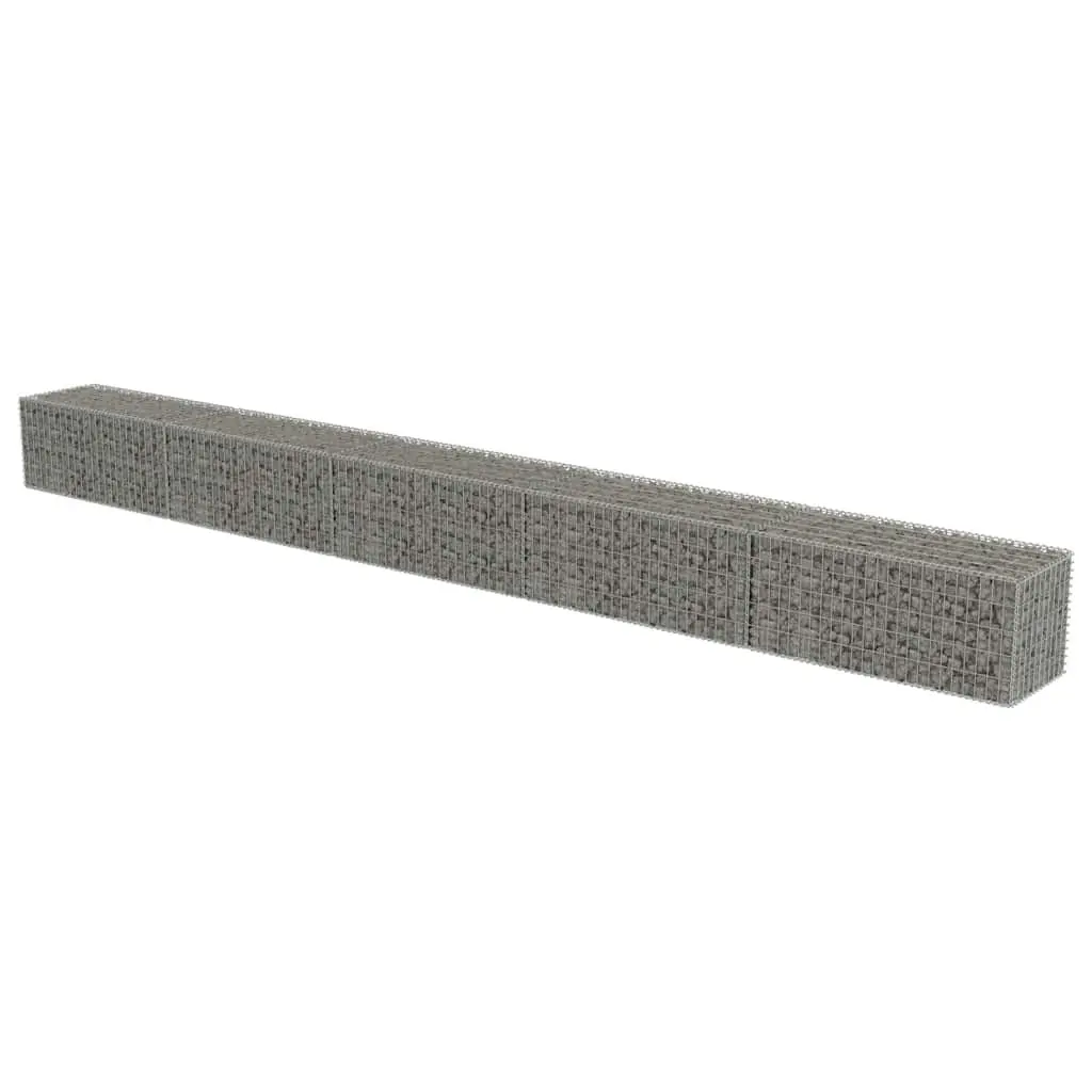 Gabion Fence Panel Steel Silver Weather Resistant Retaining Wall System 600x50x50cm