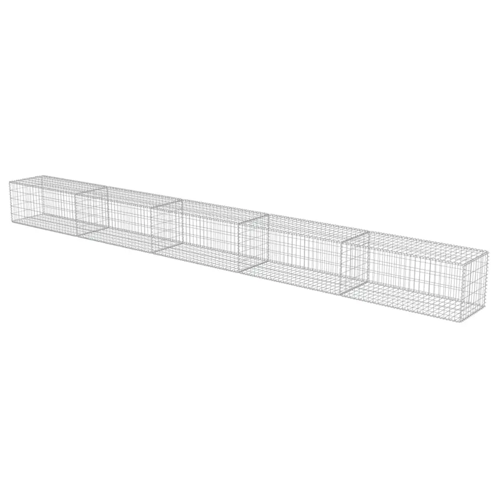 Gabion Fence Panel Steel Silver Weather Resistant Retaining Wall System 600x50x50cm