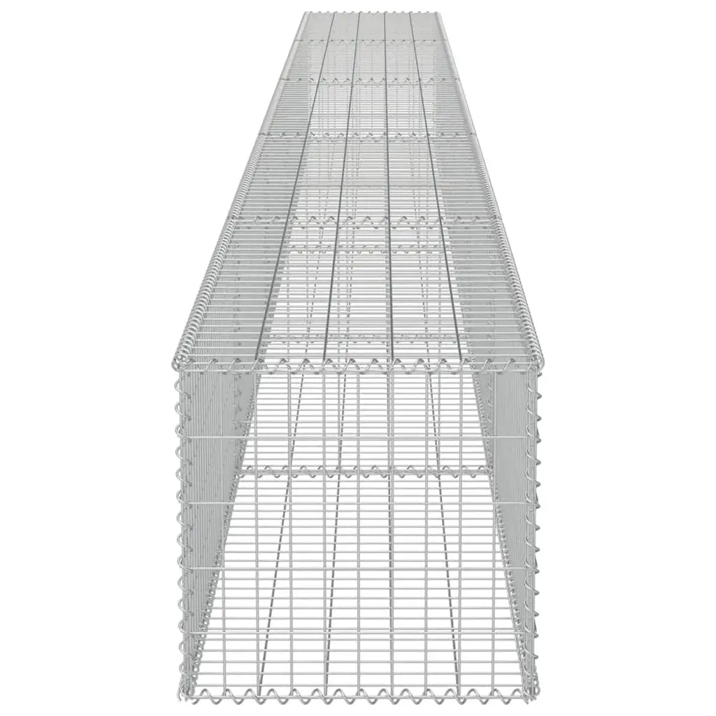 Gabion Fence Panel Steel Silver Weather Resistant Retaining Wall System 600x50x50cm
