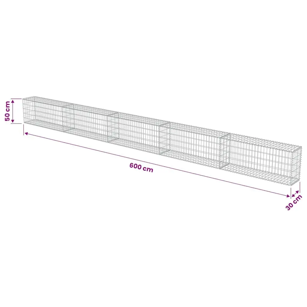 Gabion Wall Panel Galvanised Steel 600 x 30 x 50 cm Retaining Barrier