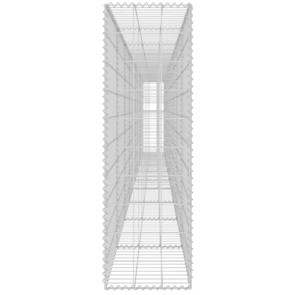 Gabion Wall with Covers Silver Steel Fence Panel Retaining Barrier 600x30x100cm