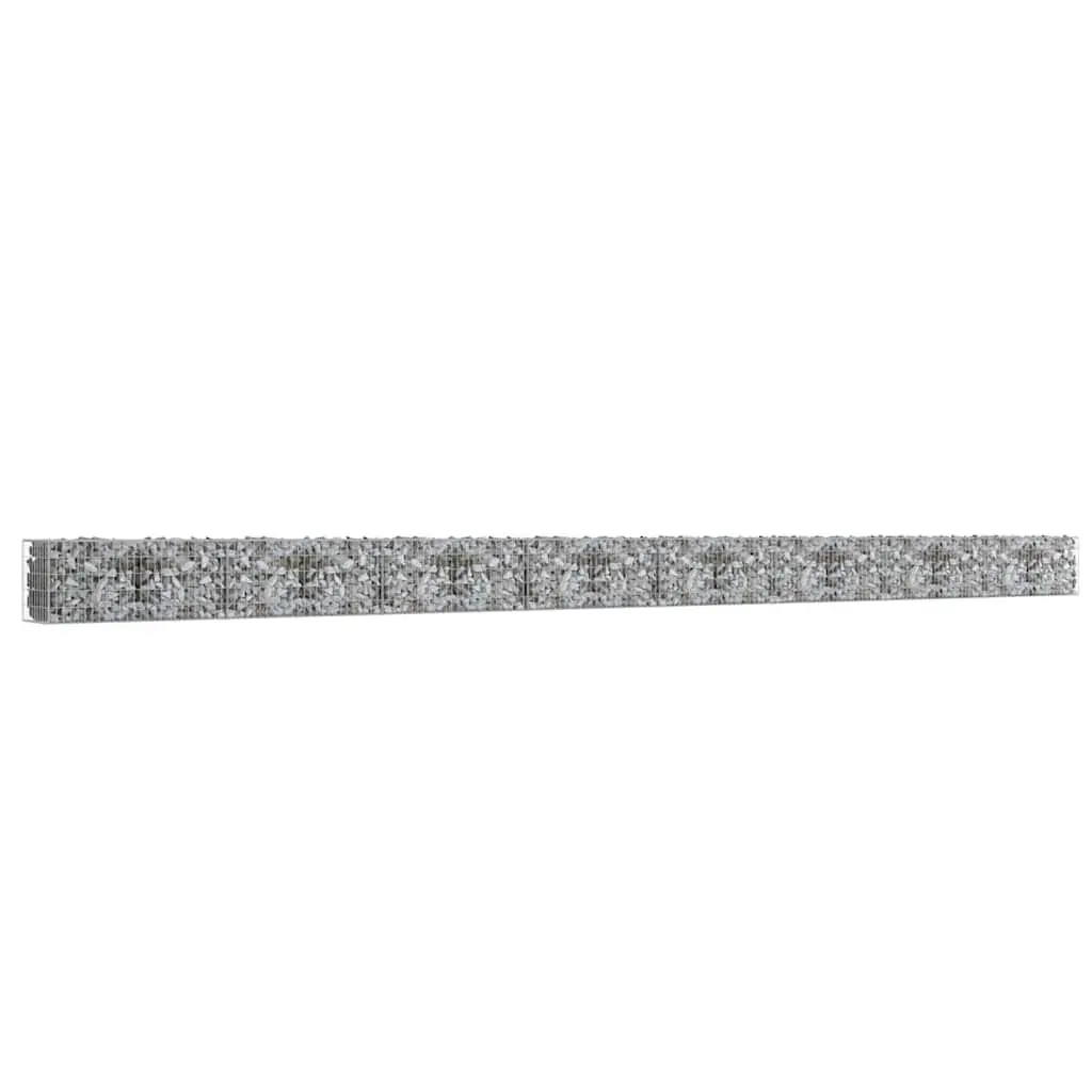 Gabion Wall Fence Panel Galvanised Steel Retaining Barrier 900x50x50 cm Silver