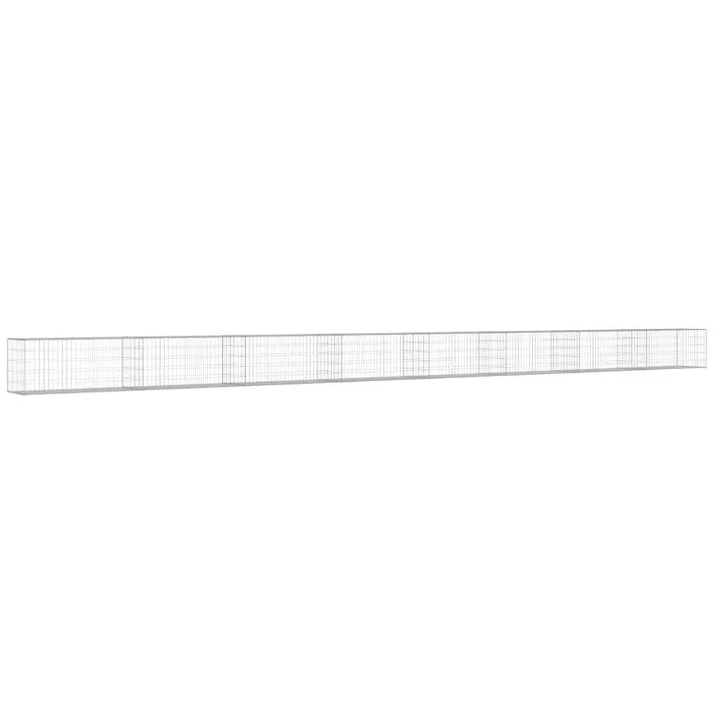 Gabion Wall Fence Panel Galvanised Steel Retaining Barrier 900x50x50 cm Silver