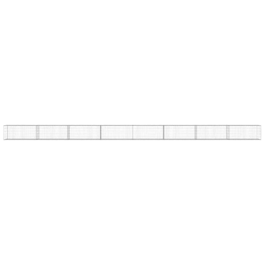 Gabion Wall Fence Panel Galvanised Steel Retaining Barrier 900x50x50 cm Silver