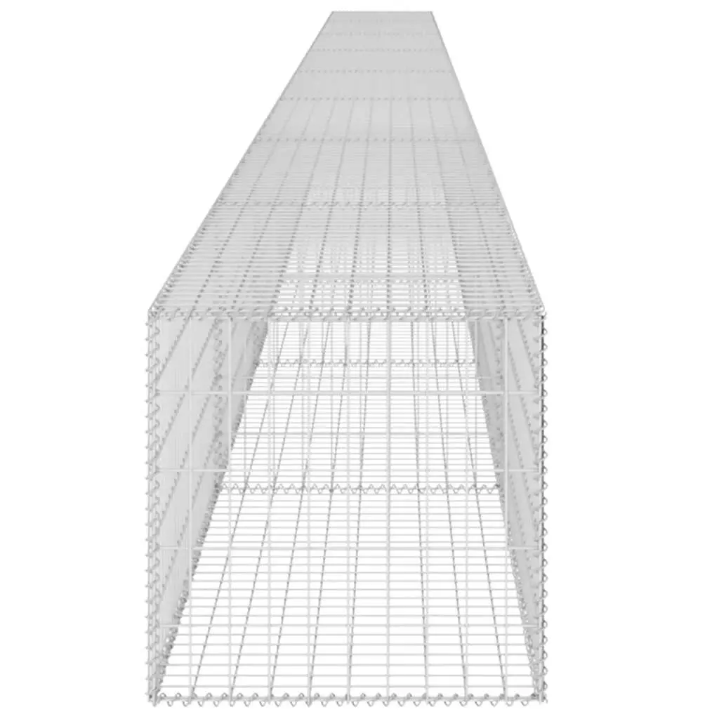 Gabion Wall Fence Panel Galvanised Steel Retaining Barrier 900x50x50 cm Silver
