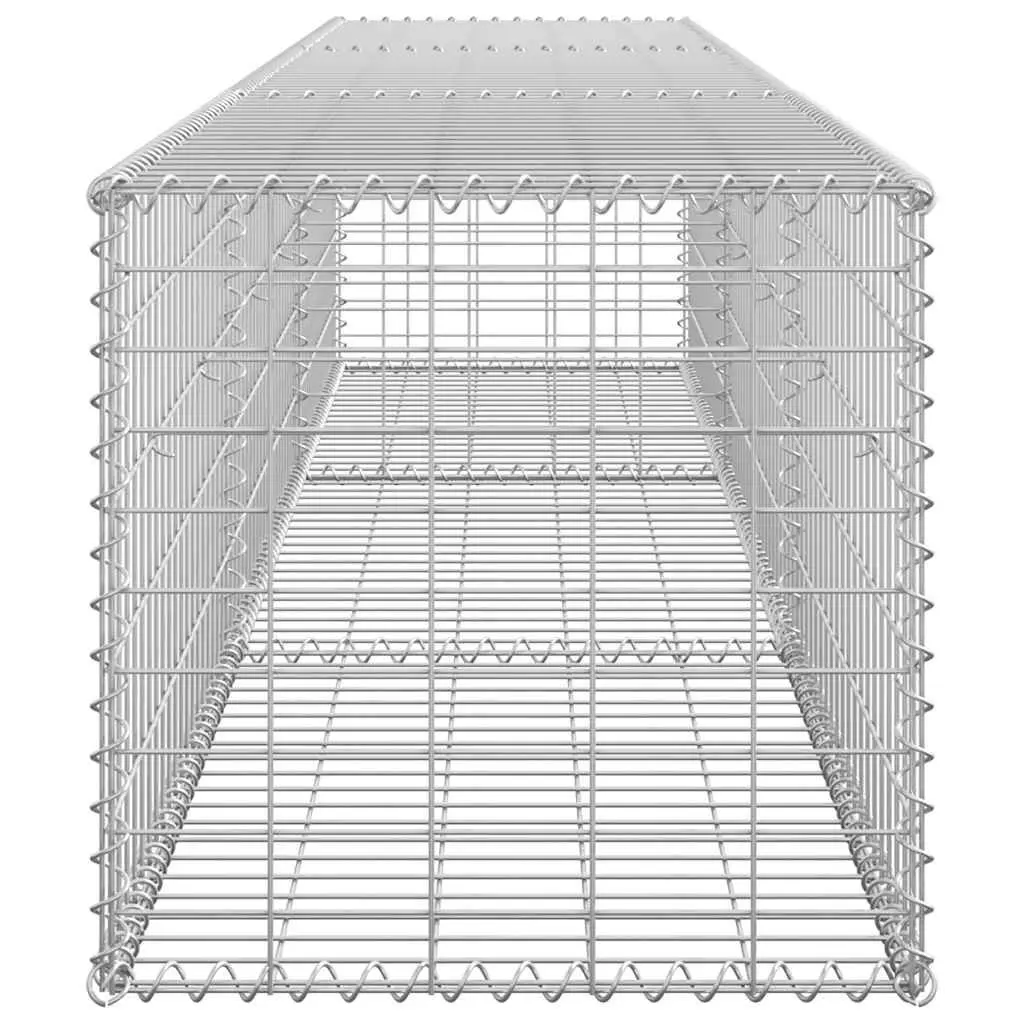 Gabion Wall Fence Panel Retaining Barrier Galvanised Steel 300x50x50cm Silver