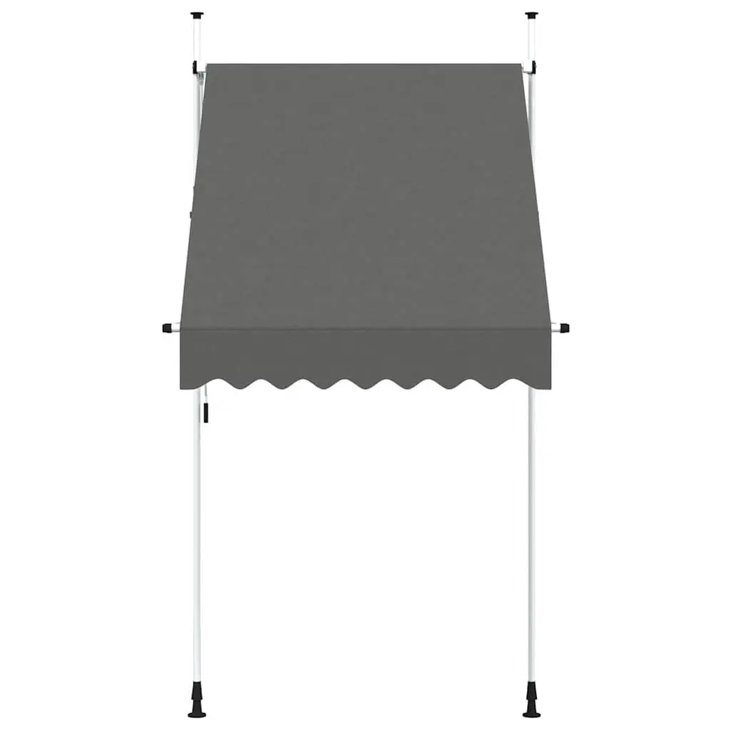 Manual Retractable Awning Water-Repellent UV-Resistant 150cm Anthracite Garden Shade
