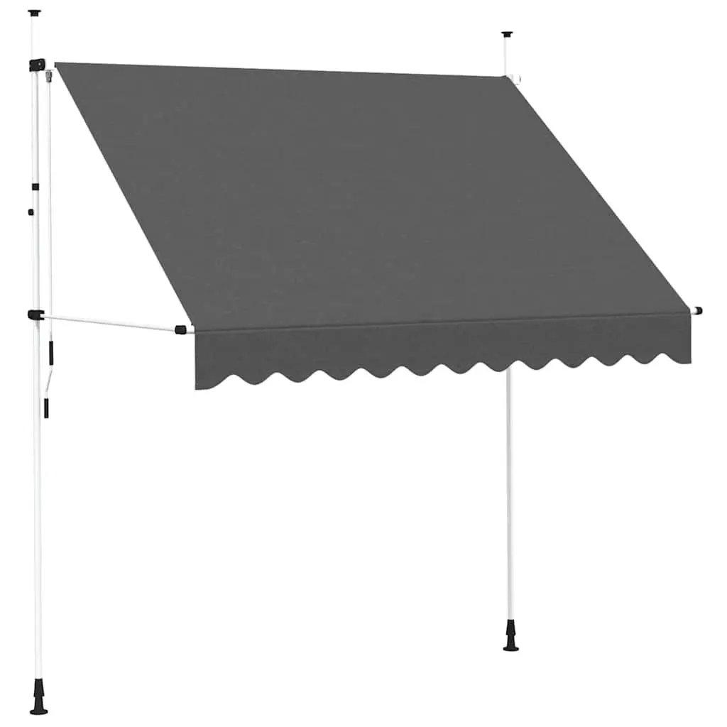 Manual Retractable Awning Water and Dirt Repellent 250 cm Steel Frame