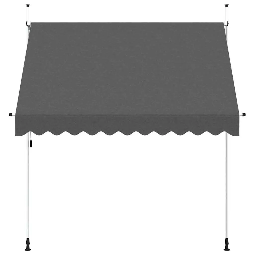 Manual Retractable Awning Water and Dirt Repellent 250 cm Steel Frame