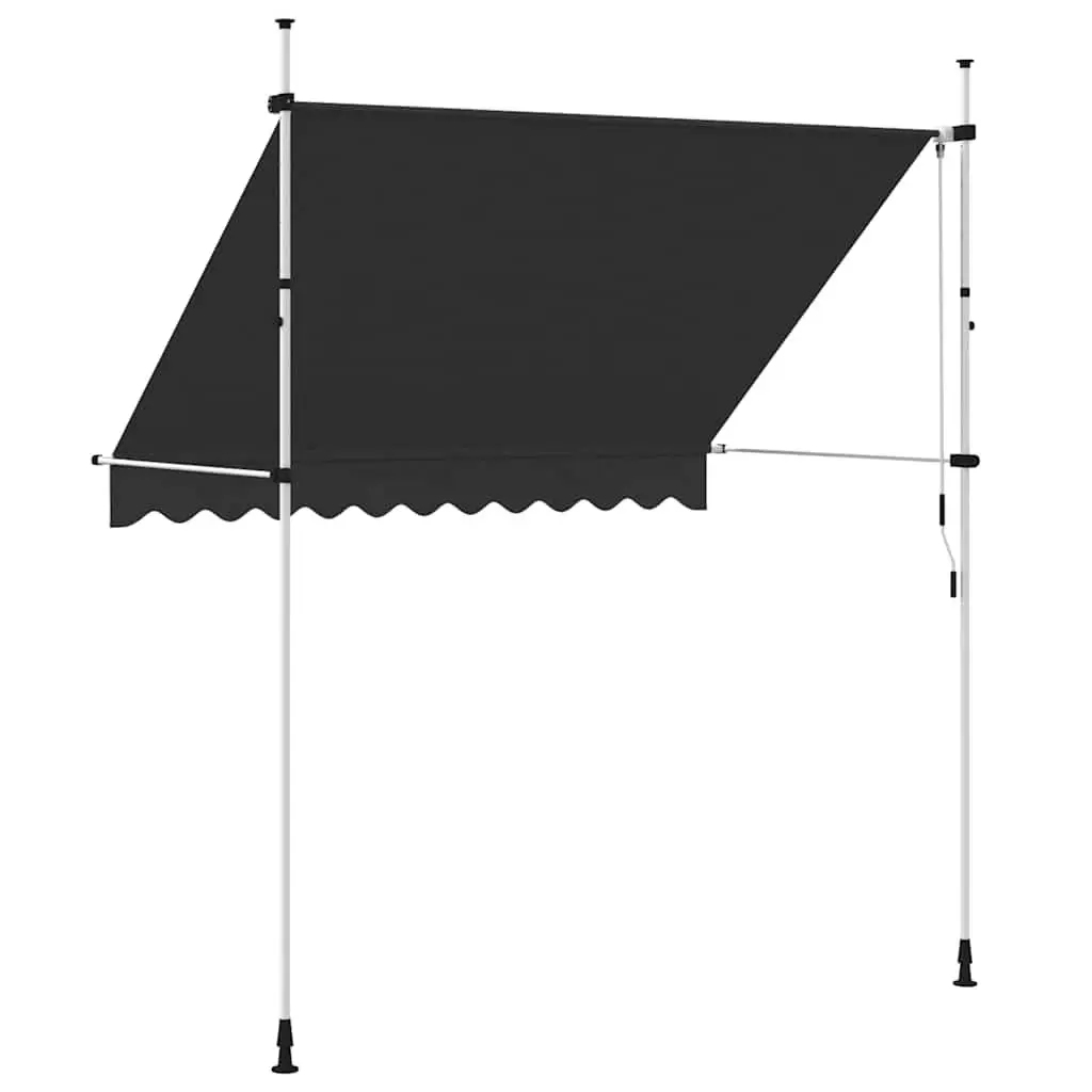 Manual Retractable Awning Water and Dirt Repellent 250 cm Steel Frame