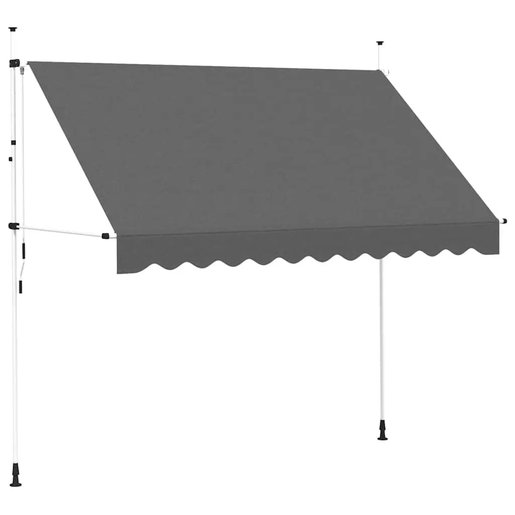 Manual Retractable Awning Water Resistant 300 cm Anthracite