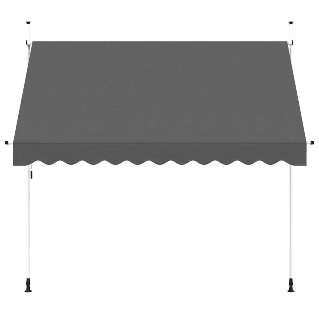 Manual Retractable Awning Water Resistant 300 cm Anthracite