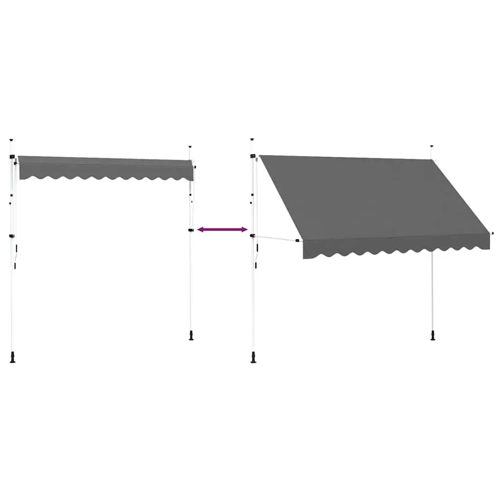 Manual Retractable Awning Water Resistant 300 cm Anthracite
