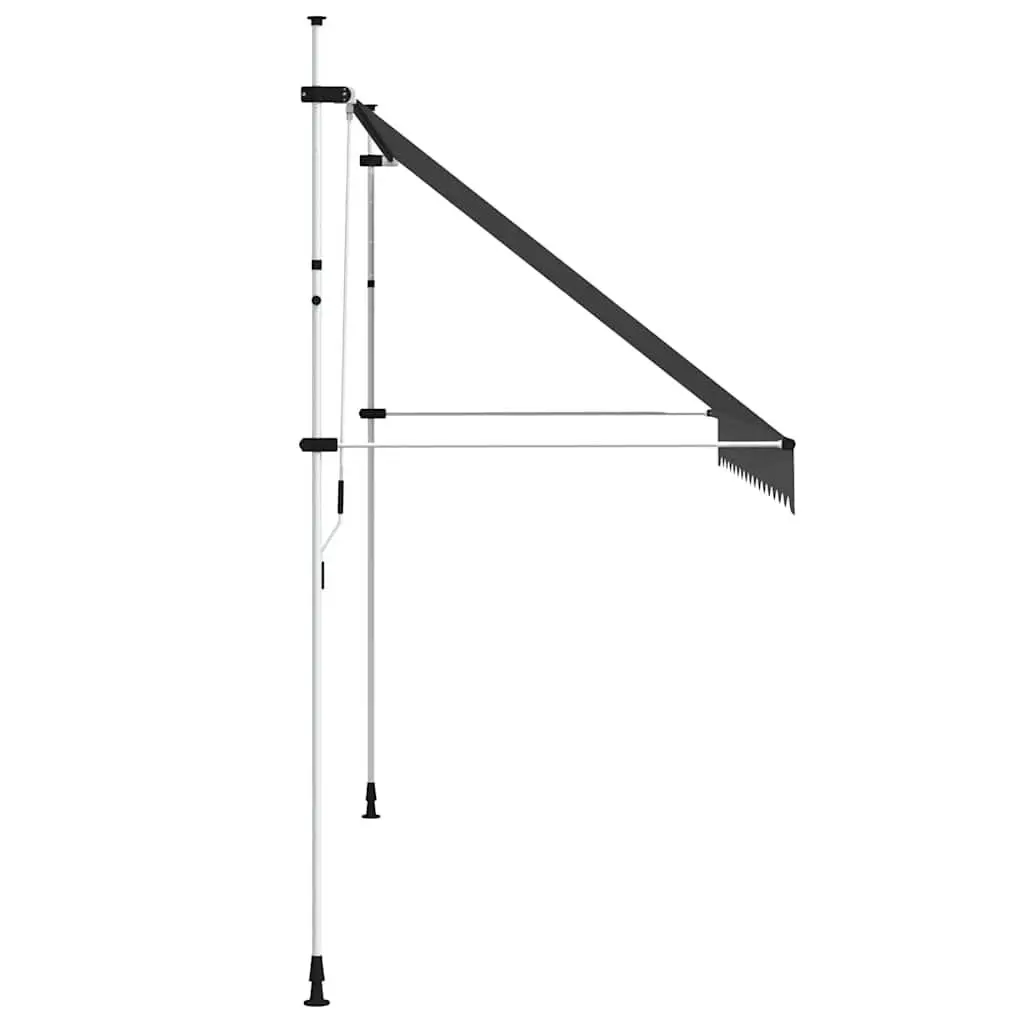 Retractable Awning Manual Operation 350cm Polyester Canopy Steel Frame