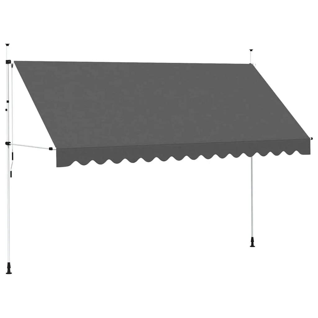 Manual Retractable Awning Water and Dirt Repellent 400cm Outdoor Garden Terrace Balcony Window Shade