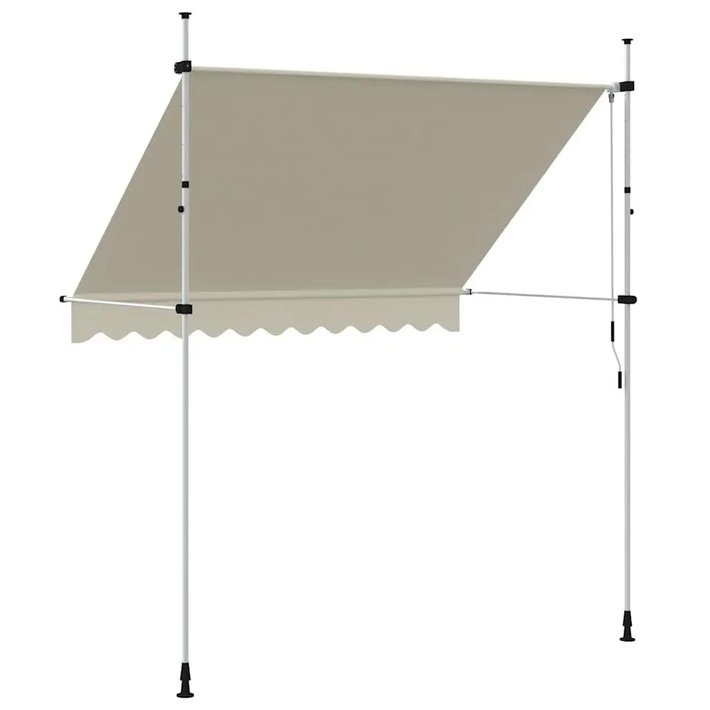 Manual Retractable Awning Water and Dirt Repellent 250cm Cream