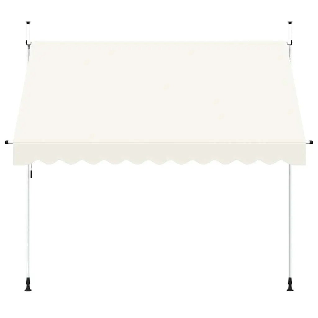 Manual Retractable Awning Cream 300cm Outdoor Garden Balcony Terrace