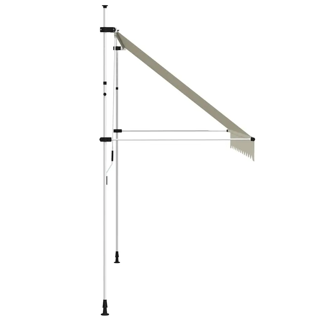 Manual Retractable Awning Cream 300cm Outdoor Garden Balcony Terrace