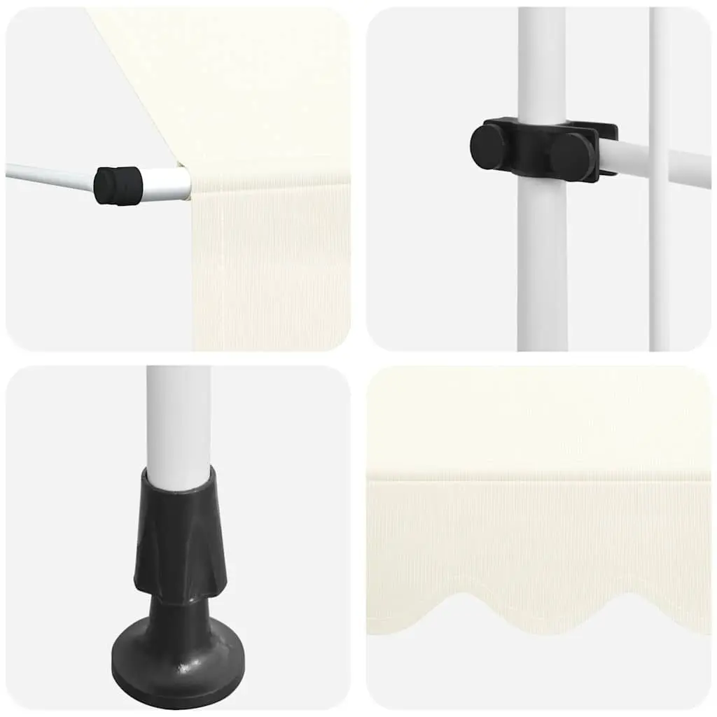 Manual Retractable Awning Cream 300cm Outdoor Garden Balcony Terrace