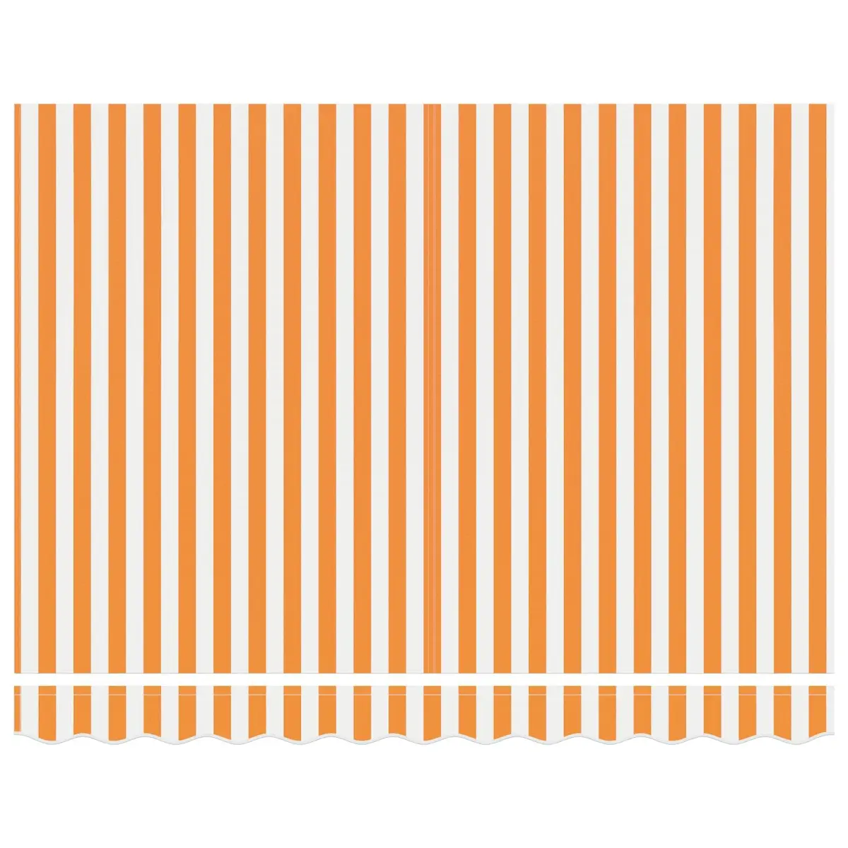 Awning Fabric Replacement in Orange and White