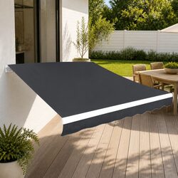 Awning Replacement Fabric Grey 5x3 m Outdoor Patio Terrace Garden Shade Canvas