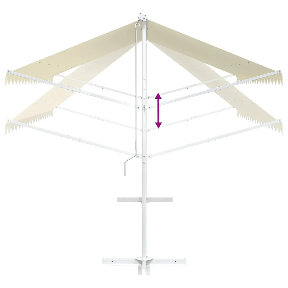 Free Standing Awning Waterproof 4x3m Cream Outdoor Patio Canopy