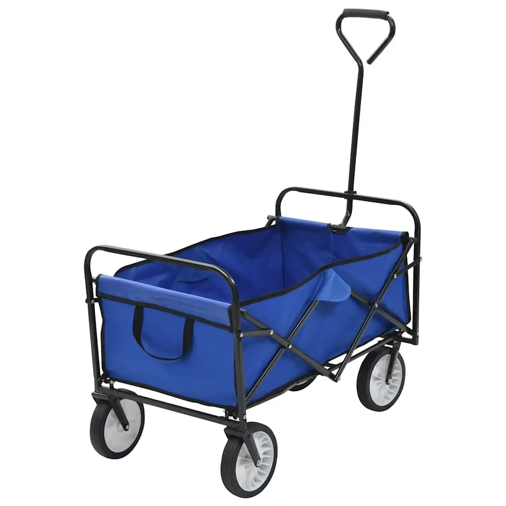 Folding Transport Cart Steel Construction for Garden and Home with 75kg Load Capacity