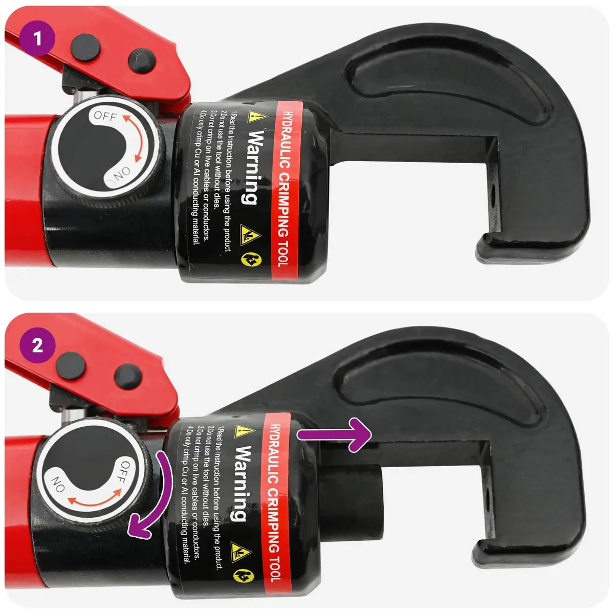 Hydraulic Crimping Pliers Wire Stripper Tool 4-70mm² Professional Portable Case