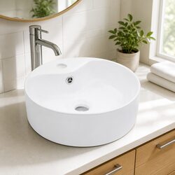 Friendly Round Ceramic Wash Basin for Your Bathroom Needs