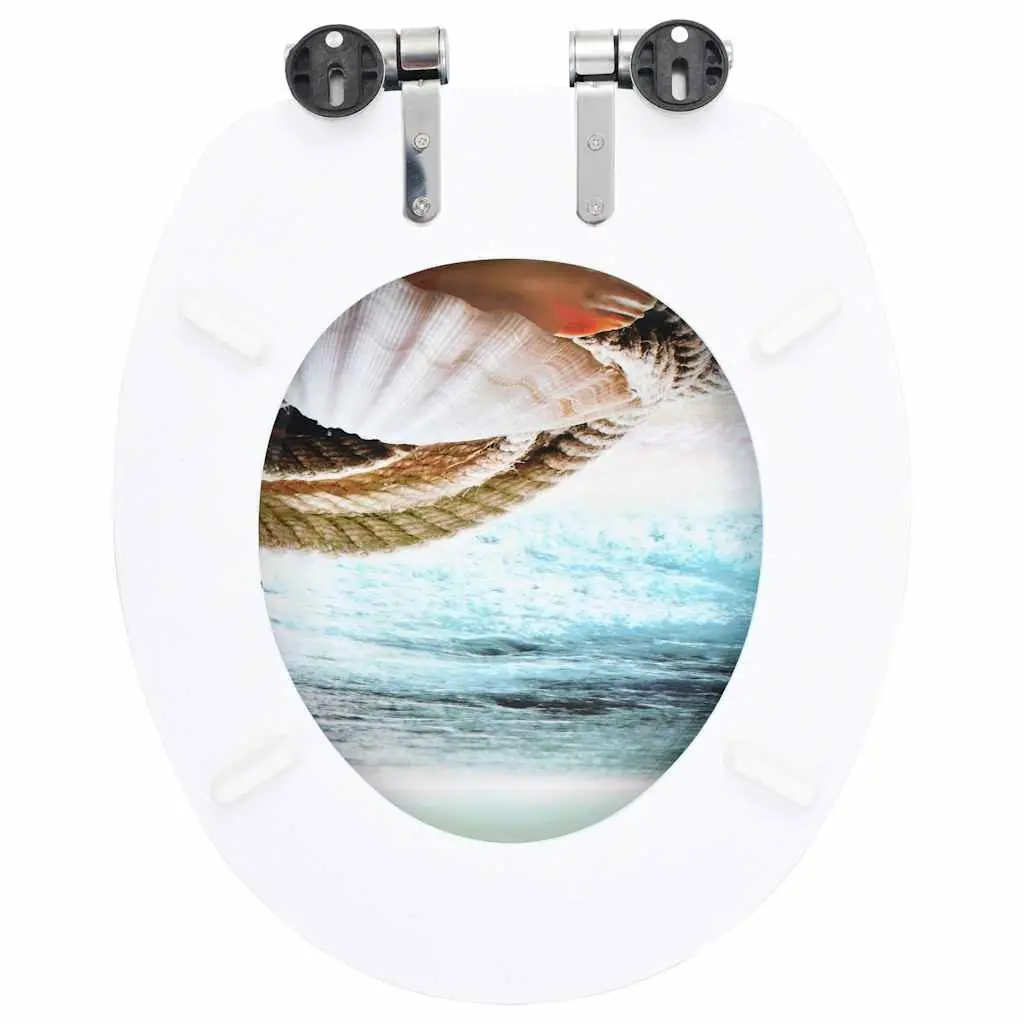 Toilet Seat with Soft Close Lid Multicolour Design Bathroom Fixture Accessory